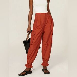 Drae Rusty Orange Parachute Relax Minimalist Jogger Pant with Pockets Med
